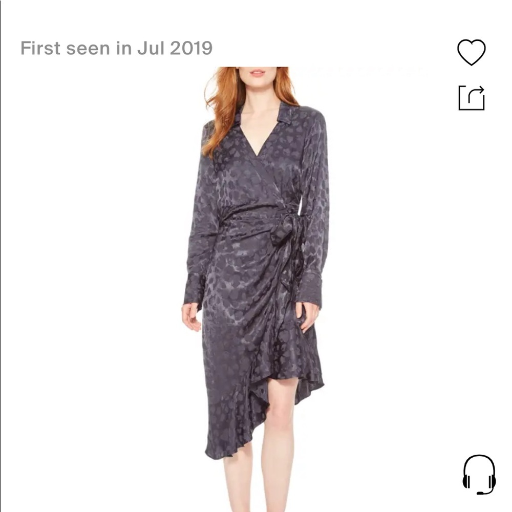 Parker Marin Leopard Print Long Sleeve Asymmetrical Shirtdress In Skylark
